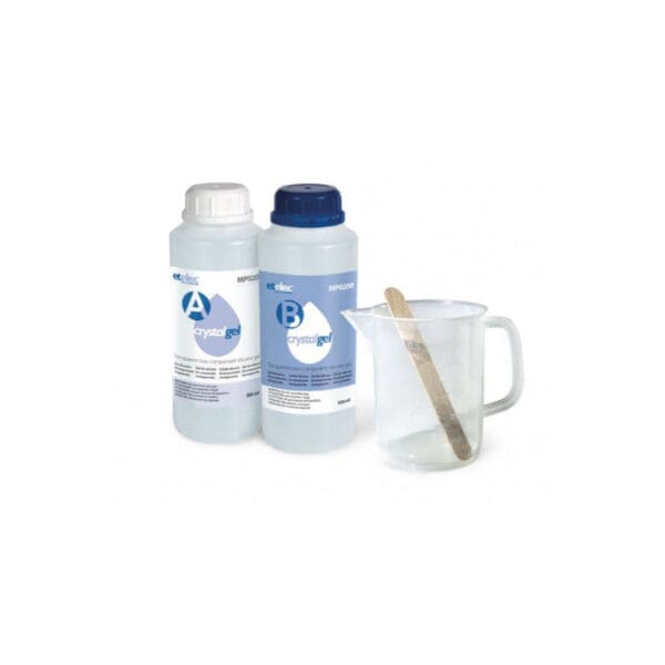 Etelec Crystal Gel Re-Enterable Two-Component Silicone Gel Bottles, 1 Liter (1 qt)